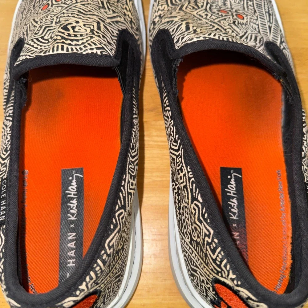 Cole Haan X Keith Haring GrandPro Rally Mens 13 Pre-Owned Slip On Sneakers Black
